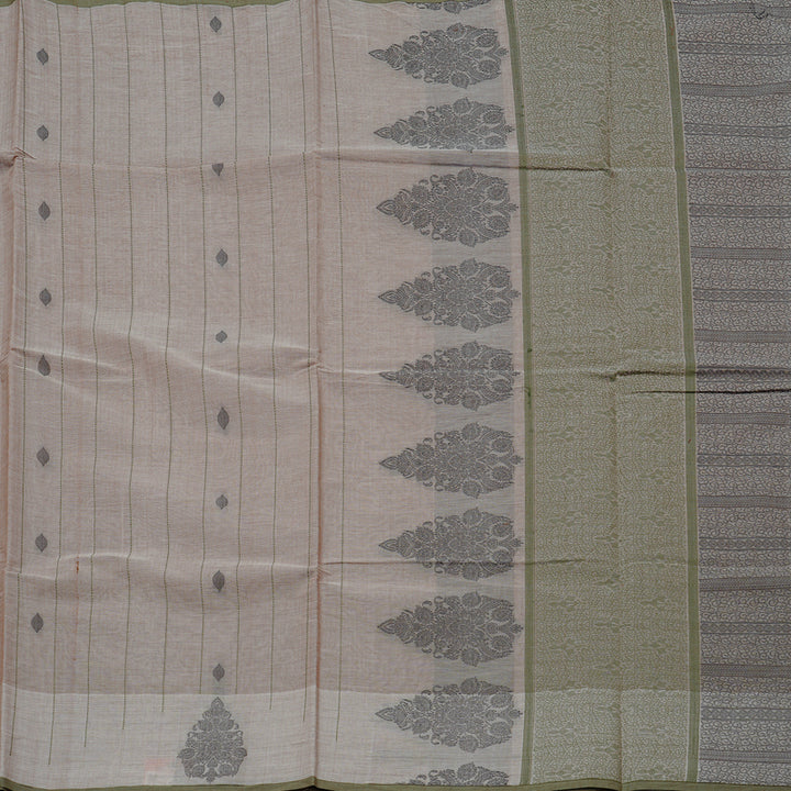 Hayagrivas Handloom Pure Cotton Saree in Soothing Sandal KBE71D12-1