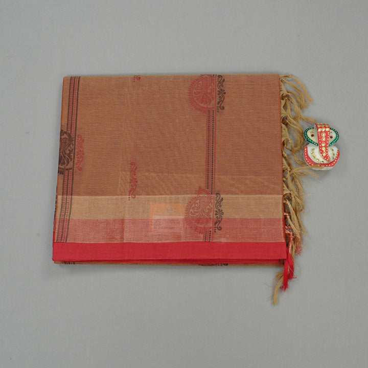 Hayagrivas Handloom Pure Cotton Saree in Ethereal Wheat Brown KBE71D13-1