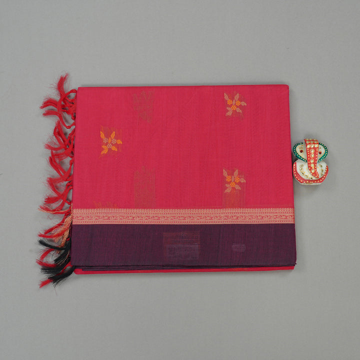 Hayagrivas Handloom Pure Cotton Saree in Dreamy Pink KBE71D14-1