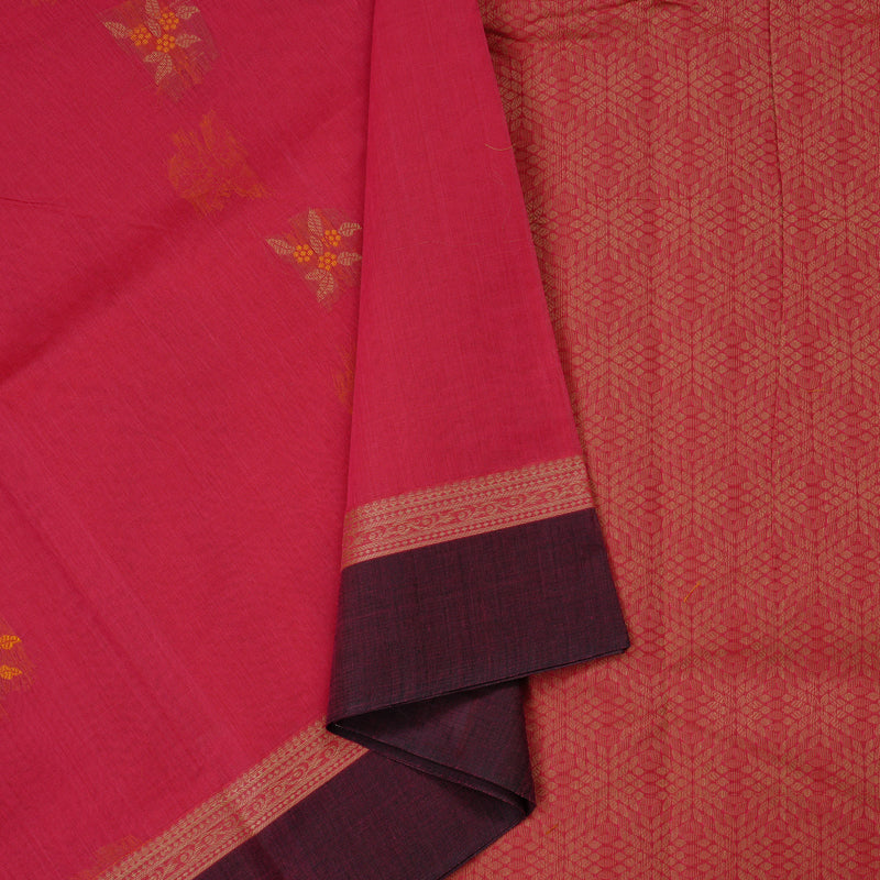 Hayagrivas Handloom Pure Cotton Saree in Dreamy Pink KBE71D14-1