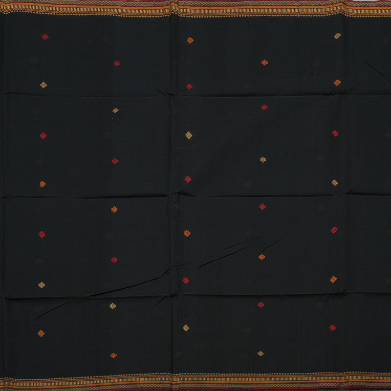 Hayagrivas Handloom Pure Cotton Saree in Imperial Black KBE71D19-2