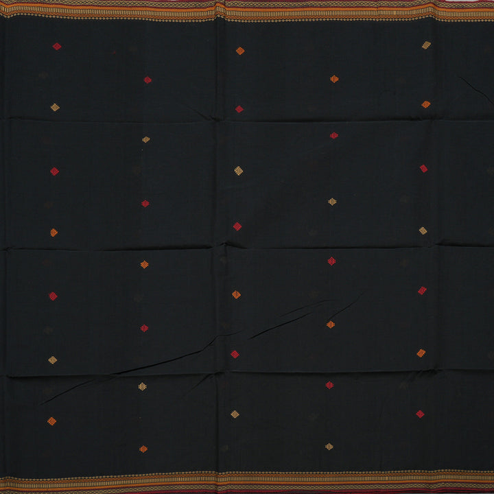 Hayagrivas Handloom Pure Cotton Saree in Imperial Black KBE71D19-2