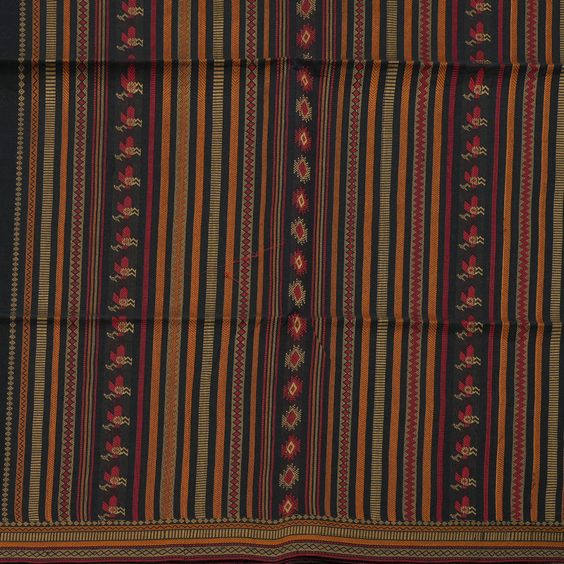 Hayagrivas Handloom Pure Cotton Saree in Imperial Black KBE71D19-2