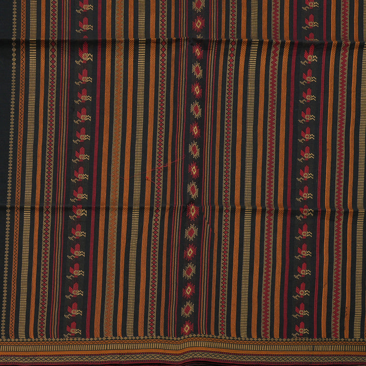 Hayagrivas Handloom Pure Cotton Saree in Imperial Black KBE71D19-2