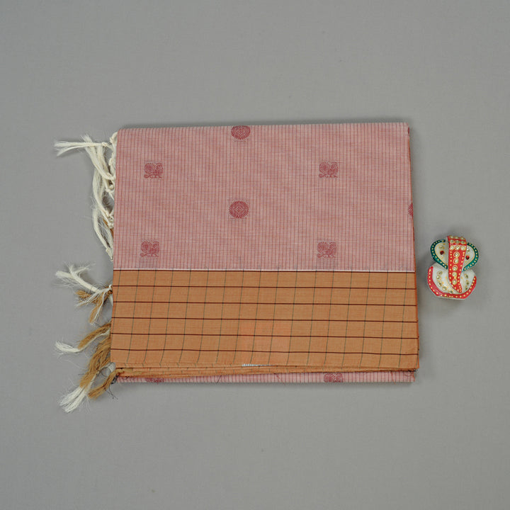 Hayagrivas Handloom Pure Cotton Saree in Serene Onion Pink KBE71D2-1