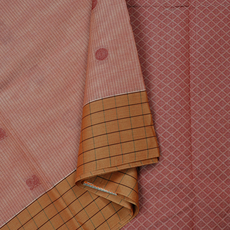 Hayagrivas Handloom Pure Cotton Saree in Serene Onion Pink KBE71D2-1