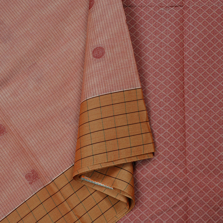 Hayagrivas Handloom Pure Cotton Saree in Serene Onion Pink KBE71D2-1