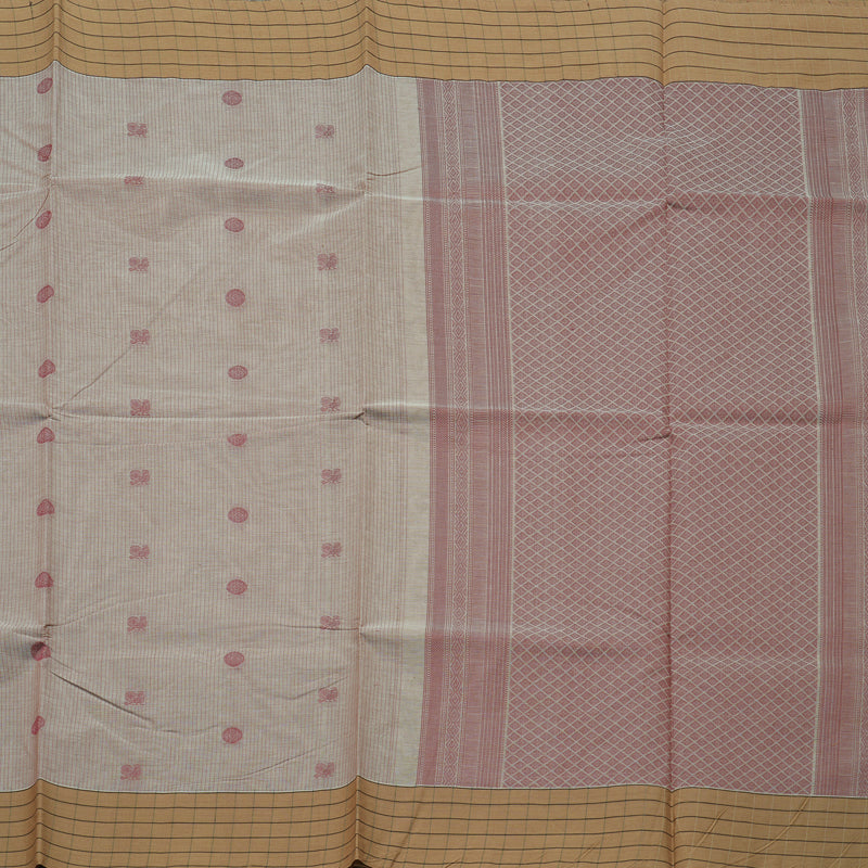 Hayagrivas Handloom Pure Cotton Saree in Subtle Beige KBE71D2-2