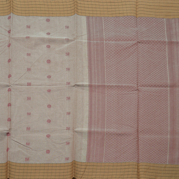 Hayagrivas Handloom Pure Cotton Saree in Subtle Beige KBE71D2-2