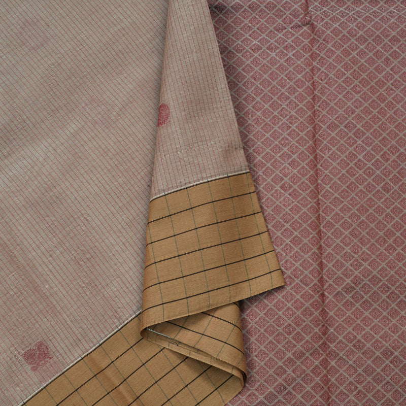 Hayagrivas Handloom Pure Cotton Saree in Subtle Beige KBE71D2-2