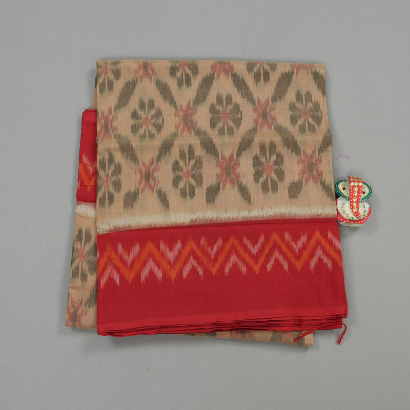 Hayagrivas Handloom Pure Cotton Saree in Ethereal Sandal KBE71D21-1