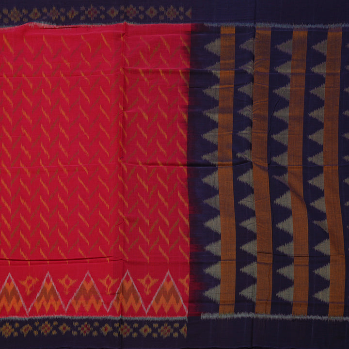 Hayagrivas Handloom Pure Cotton Saree in Bold Crimson Red KBE71D21-4