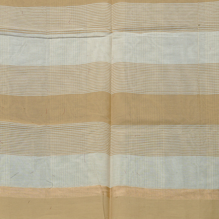 Hayagrivas Handloom Pure Cotton Saree in Classic Sandal with White KBE71D25-2