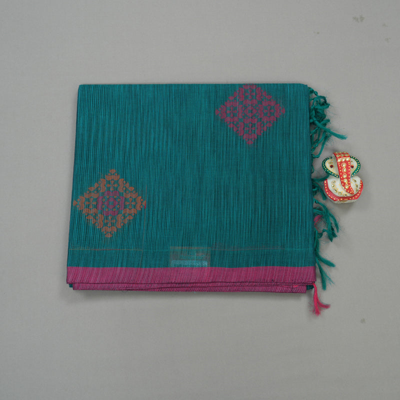 Hayagrivas Handloom Pure Cotton Saree in Radiant Dark Sky Blue KBE71D26-1