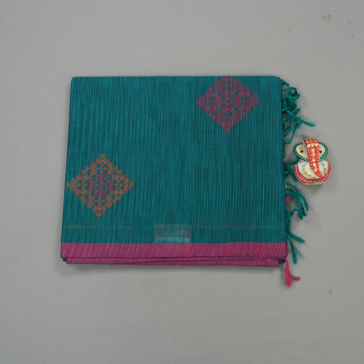 Hayagrivas Handloom Pure Cotton Saree in Radiant Dark Sky Blue KBE71D26-1