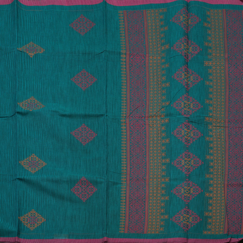 Hayagrivas Handloom Pure Cotton Saree in Radiant Dark Sky Blue KBE71D26-1