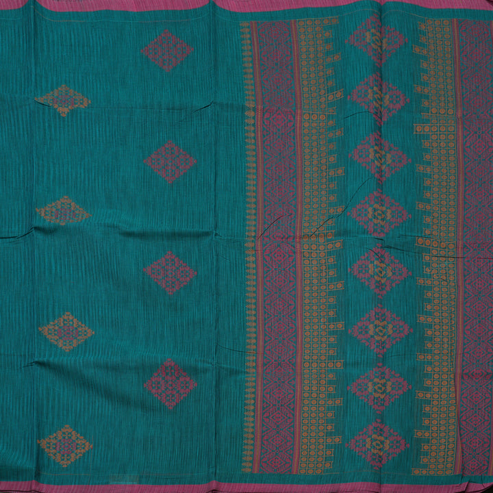Hayagrivas Handloom Pure Cotton Saree in Radiant Dark Sky Blue KBE71D26-1