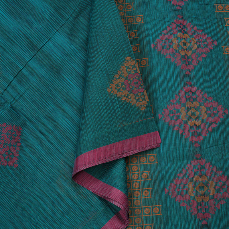 Hayagrivas Handloom Pure Cotton Saree in Radiant Dark Sky Blue KBE71D26-1
