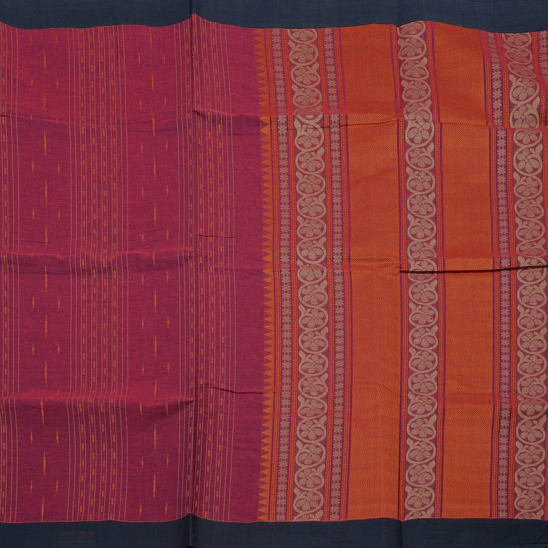 Hayagrivas Handloom Pure Cotton Saree in Luxurious Wine Purple KBE71D28-1