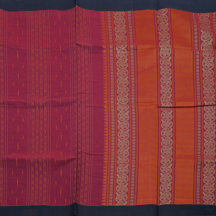 Hayagrivas Handloom Pure Cotton Saree in Luxurious Wine Purple KBE71D28-1