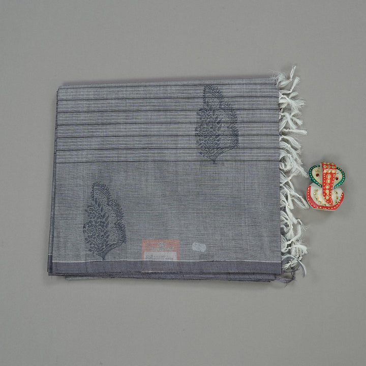 Hayagrivas Handloom Pure Cotton Saree in Muted Grey KBE71D3-1