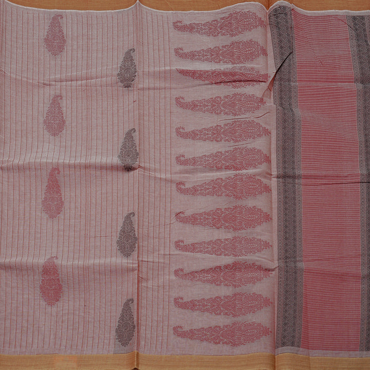 Hayagrivas Handloom Pure Cotton Saree in Delicate Onion Pink KBE71D30-2