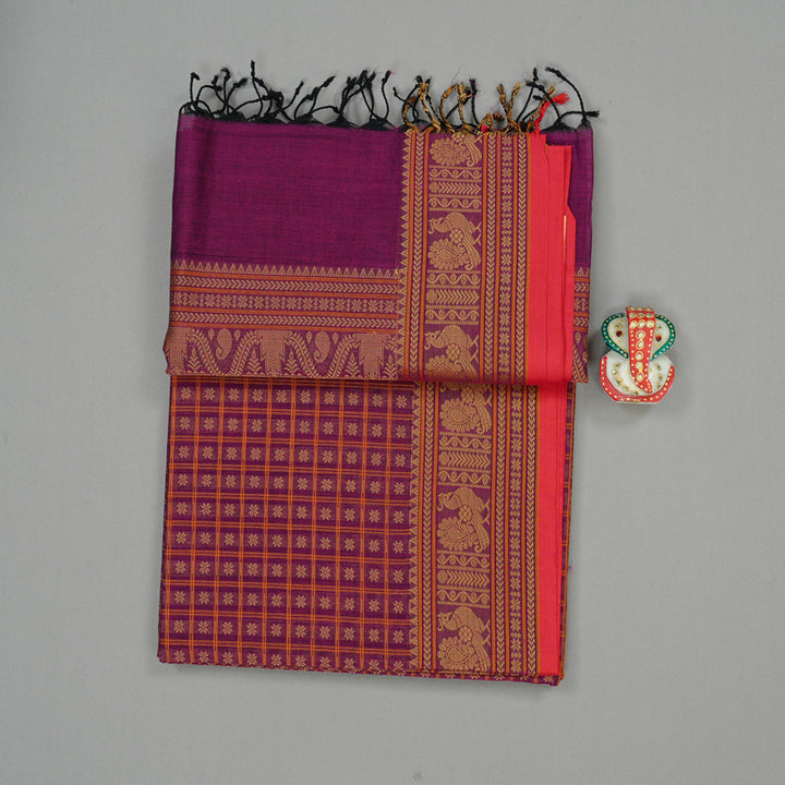 Hayagrivas Handloom Cotton Saree With Laksham Butta KBE71D32-3