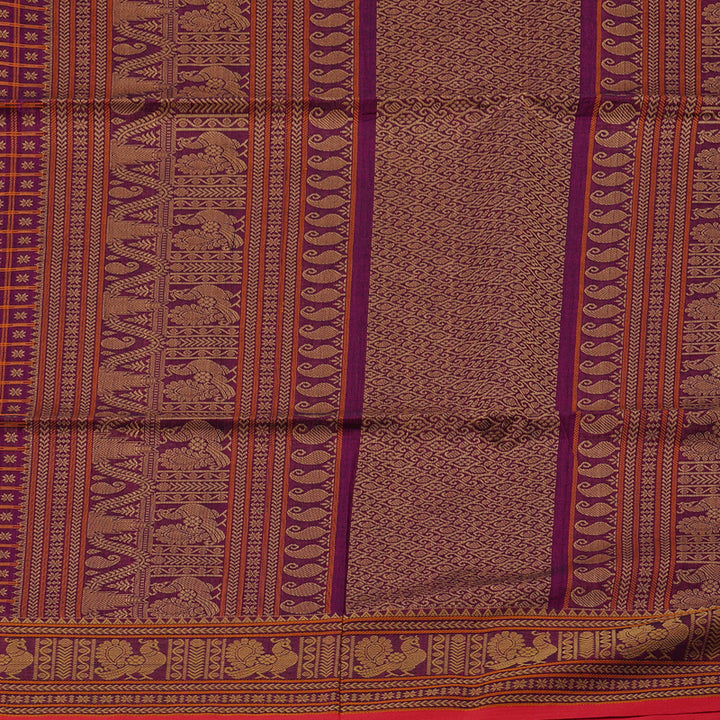 Hayagrivas Handloom Cotton Saree With Laksham Butta KBE71D32-3