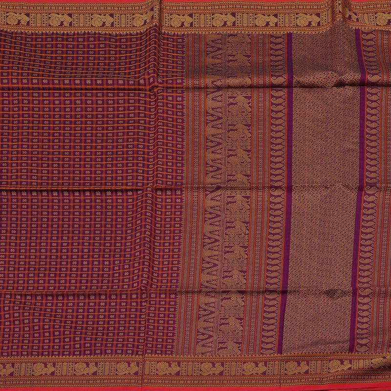 Hayagrivas Handloom Cotton Saree With Laksham Butta KBE71D32-3