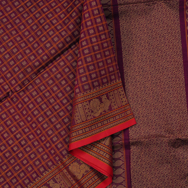 Hayagrivas Handloom Cotton Saree With Laksham Butta KBE71D32-3