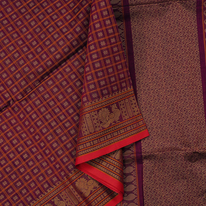 Hayagrivas Handloom Cotton Saree With Laksham Butta KBE71D32-3