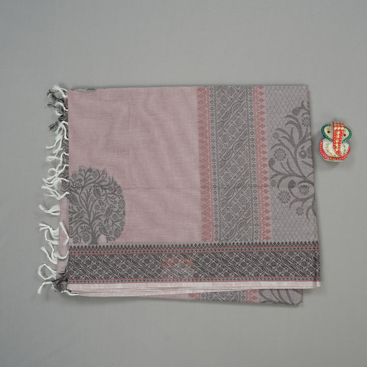 Hayagrivas Handloom Pure Cotton Saree in Mellow Onion Pink KBE71D38-5