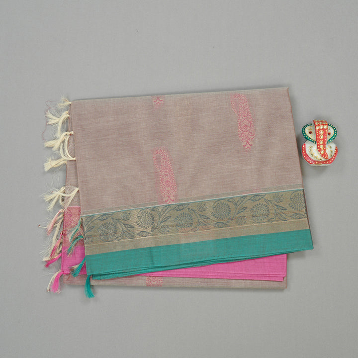Hayagrivas Handloom Pure Cotton Saree in Soothing Sandal KBE71D42-2