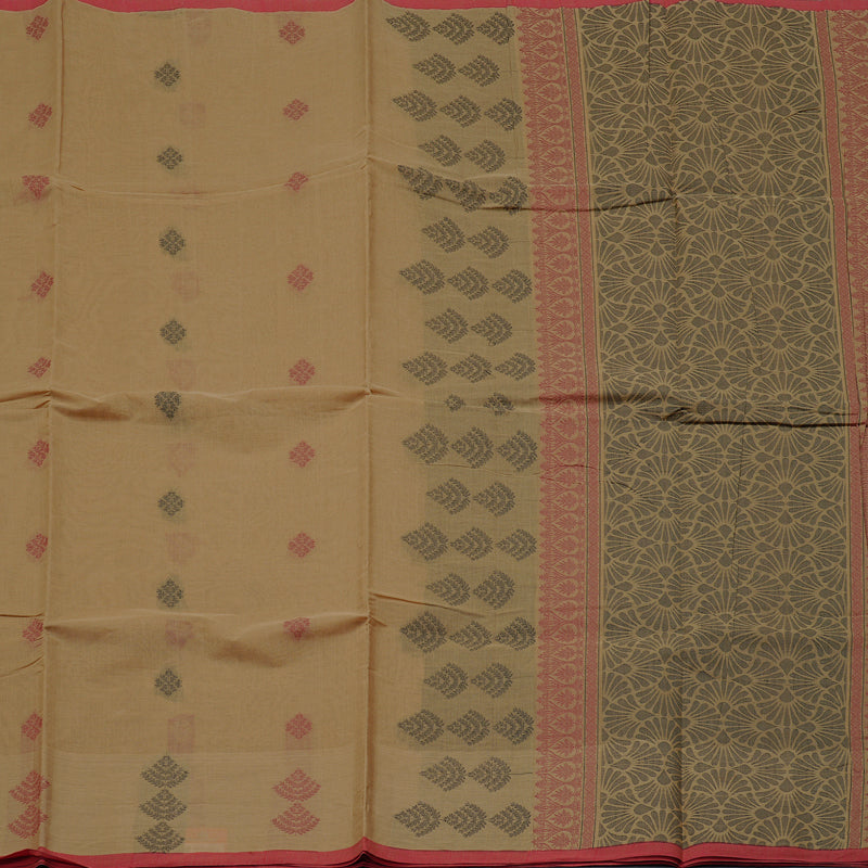 Hayagrivas Handloom Pure Cotton Saree in Gentle Wheat Brown KBE71D43-2