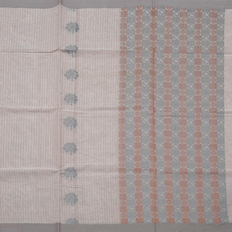 Hayagrivas Handloom Cotton Saree in Muted Beige KBE71D44-13