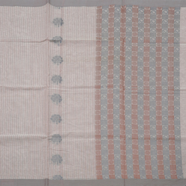 Hayagrivas Handloom Cotton Saree in Muted Beige KBE71D44-13