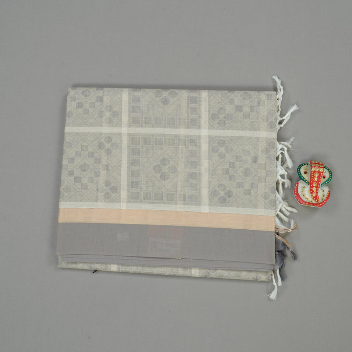 Hayagrivas Handloom Pure Cotton Saree in Gentle Half White KBE71D44-4