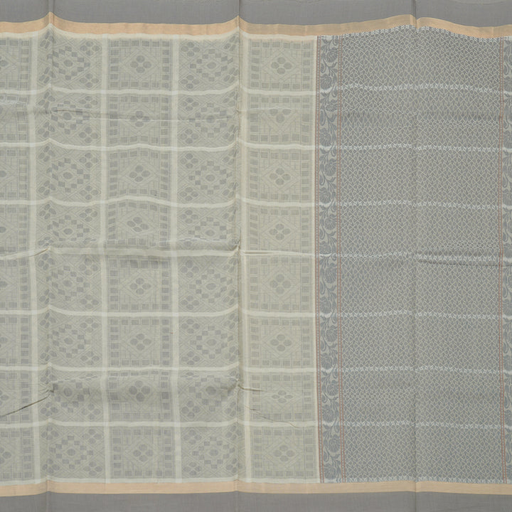 Hayagrivas Handloom Pure Cotton Saree in Gentle Half White KBE71D44-4