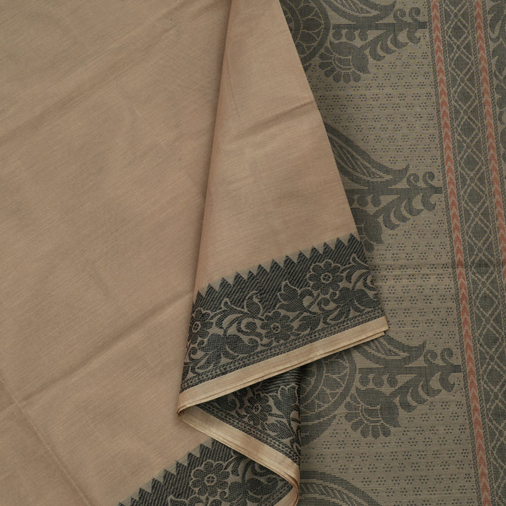 Hayagrivas Handloom Pure Cotton Saree in Natural Sandal Beige KBE71D46-5