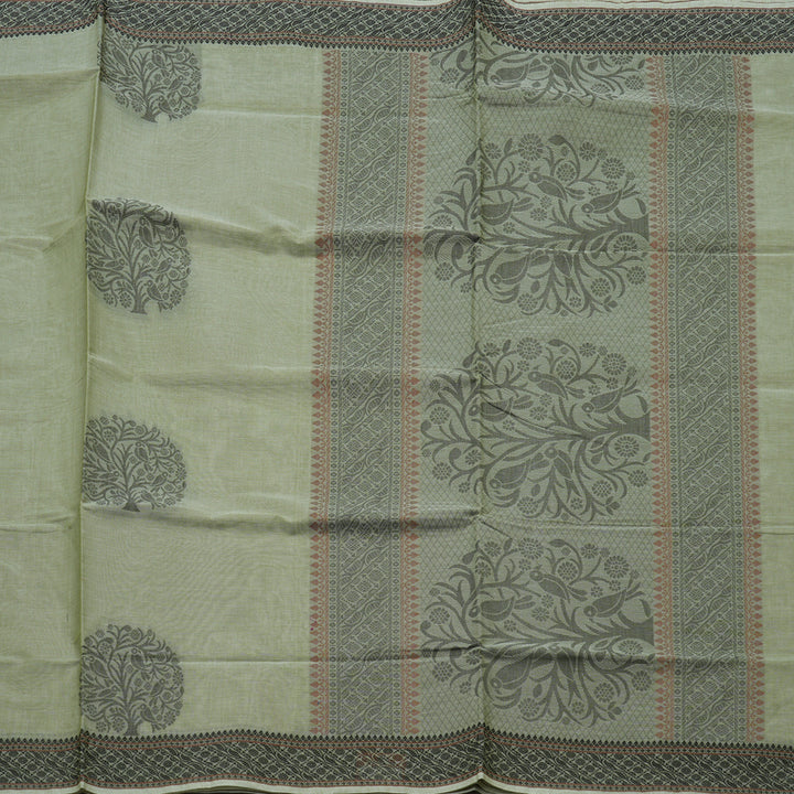 Hayagrivas Handloom Pure Cotton Saree in Serene Elaichi Green KBE71D46-8