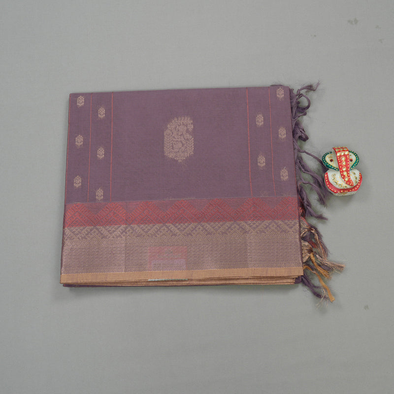 Hayagrivas Handloom Pure Cotton Saree in Gorgeous Plum Purple KBE71D54-1