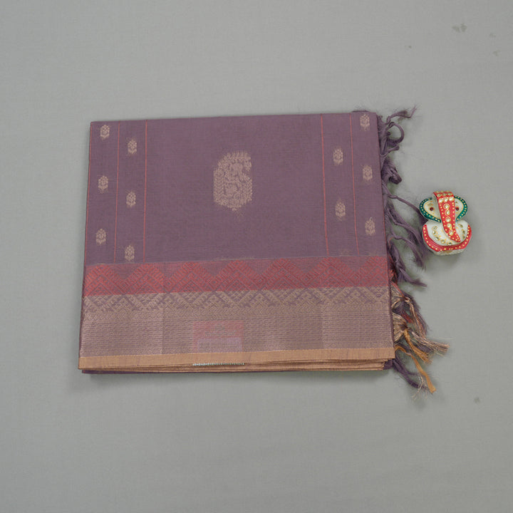 Hayagrivas Handloom Pure Cotton Saree in Gorgeous Plum Purple KBE71D54-1