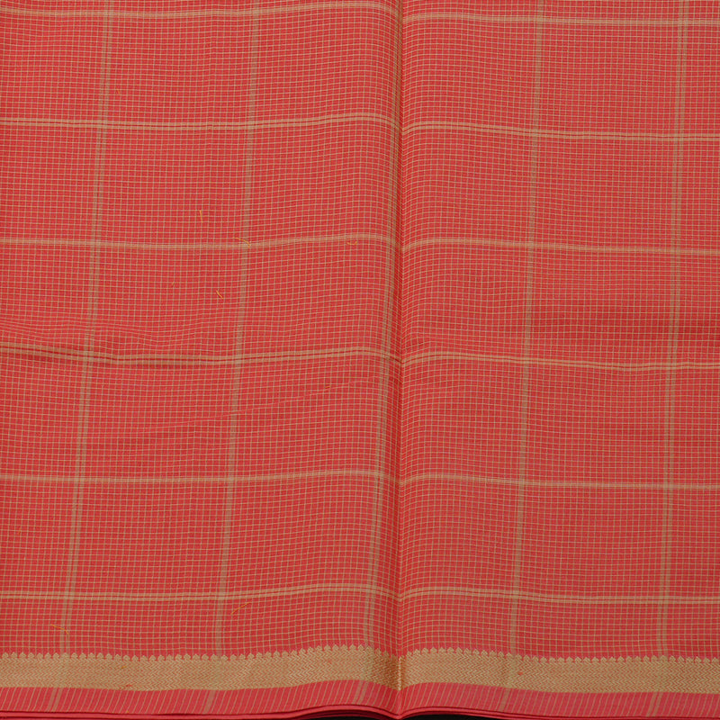 Hayagrivas Handloom Cotton Saree in Elegant Red Orange KBE71D56-1