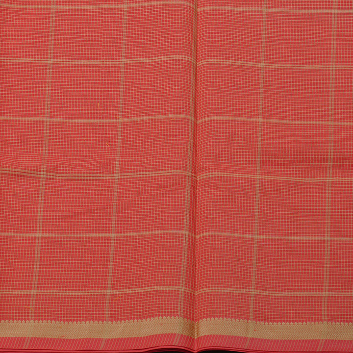 Hayagrivas Handloom Cotton Saree in Elegant Red Orange KBE71D56-1