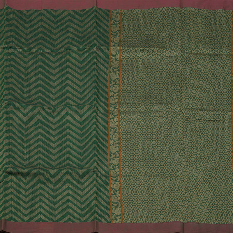 Hayagrivas Handloom Pure Cotton Saree in Stunning Bottle Green KBE71D57-1