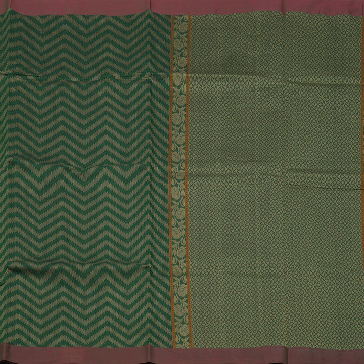 Hayagrivas Handloom Pure Cotton Saree in Stunning Bottle Green KBE71D57-1