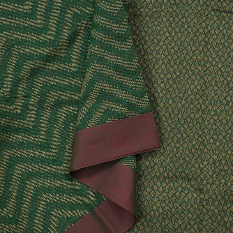Hayagrivas Handloom Pure Cotton Saree in Stunning Bottle Green KBE71D57-1