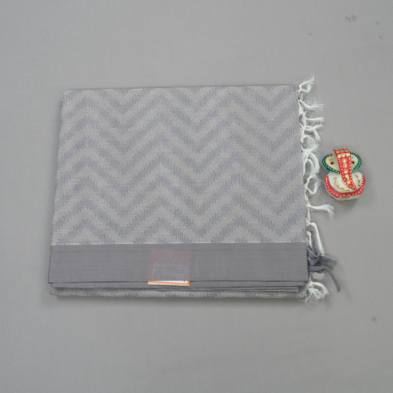 Hayagrivas Handloom Pure Cotton Saree in Timeless Silver Grey KBE71D57-4