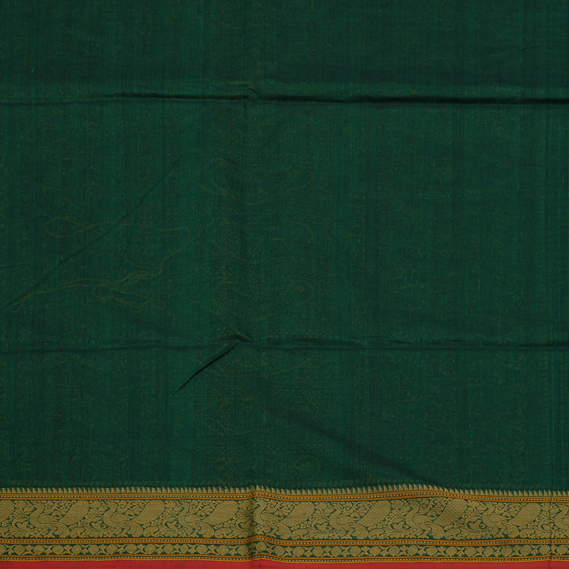 Hayagrivas Handloom Pure Cotton Saree in Bottle Green KBE71D6-1