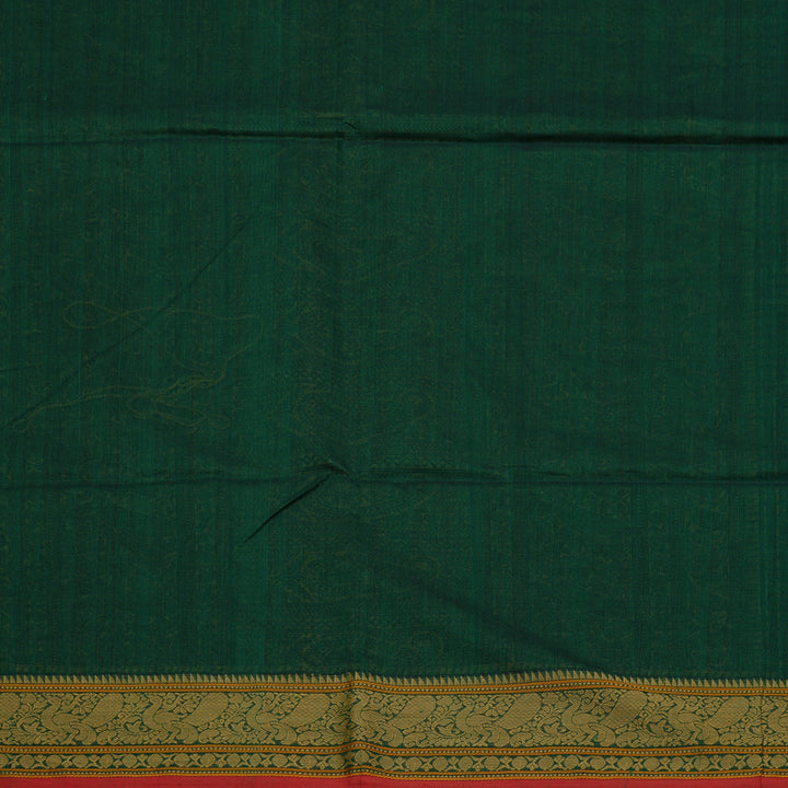 Hayagrivas Handloom Pure Cotton Saree in Bottle Green KBE71D6-1